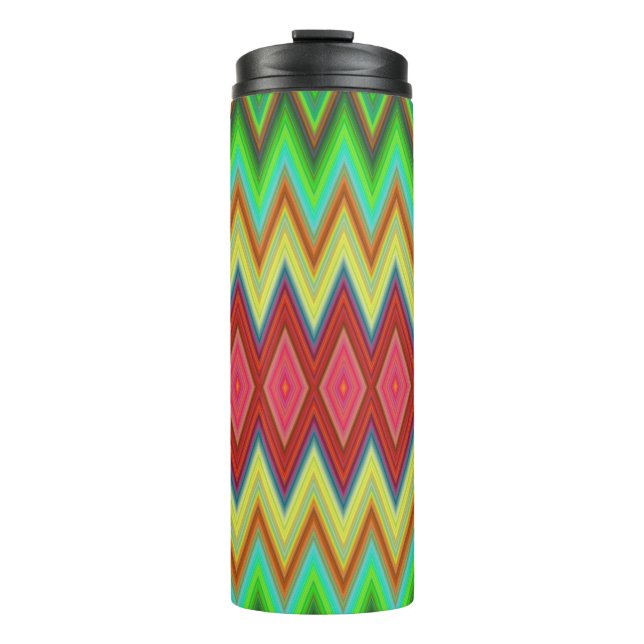 Garrafa Térmica Tall tumbler featuring vibrant zigzag patterns  (Frente)