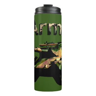 Garrafa Térmica Tanque do Exército Khaki Verde, Tumbler Térmico