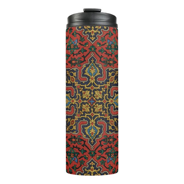 Garrafa Térmica Tapete de Carpete Persa Vermelho Azul Clássico (Frente)