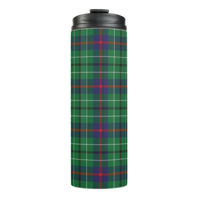 Garrafa Térmica Tartan Clan Duncan Xadrez Green Red Blue Check (Frente)