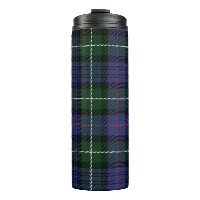 Garrafa Térmica Tartan Clan MacKenzie Xadrez Verificação Preta Ver (Frente)