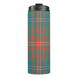 Garrafa Térmica Tartan Clan Wilson Xadrez Orange Turquoise Check