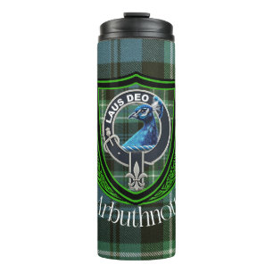 Garrafa Térmica Tartan e Brasão do Clã Escocês Arbuthnott