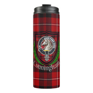 Garrafa Térmica Tartan e Brasão do Clã Escocês Cunningham