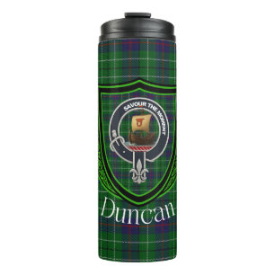 Garrafa Térmica Tartan e Brasão do Clã Escocês Duncan