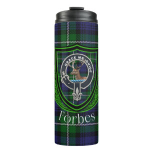 Garrafa Térmica Tartan e Brasão do Clã Escocês Forbes