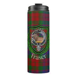 Garrafa Térmica Tartan e Brasão do Clã Escocês Fraser