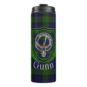 Garrafa Térmica Tartan e Brasão do Clã Escocês Gunn