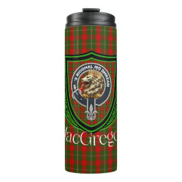 Garrafa Térmica Tartan e Brasão do Clã Escocês MacGregor
