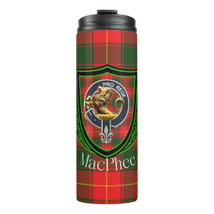 Garrafa Térmica Tartan e Brasão do Clã Escocês MacPhee