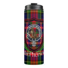 Garrafa Térmica Tartan e Brasão do Clã Escocês MacPherson