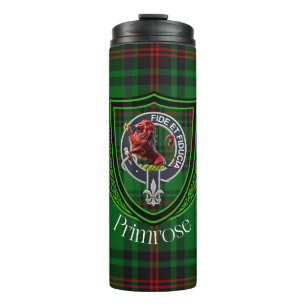 Garrafa Térmica Tartan e Brasão do Clã Escocês Primrose