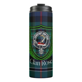 Garrafa Térmica Tartan e Brasão do Clã Escocês Rose