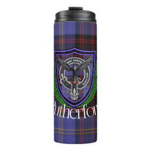Garrafa Térmica Tartan e Brasão do Clã Escocês Rutherford