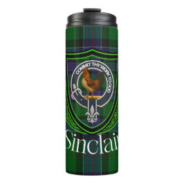 Garrafa Térmica Tartan e Brasão do Clã Escocês Sinclair