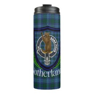 Garrafa Térmica Tartan e Brasão do Clã Escocês Sutherland
