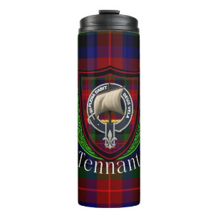 Garrafa Térmica Tartan e Brasão do Clã Escocês Tennant