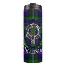 Garrafa Térmica Tartan e Brasão do Clã Escocês Thomson