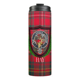 Garrafa Térmica Tartan e Brasão do Clã Hay Escocês