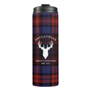 Garrafa Térmica Tartan Xadrez Clã Família Casa de Lago MacLachlan