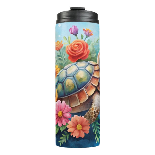 Garrafa Térmica Tartaruga Floral (Frente)