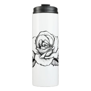 Garrafa Térmica tatuagem rosa