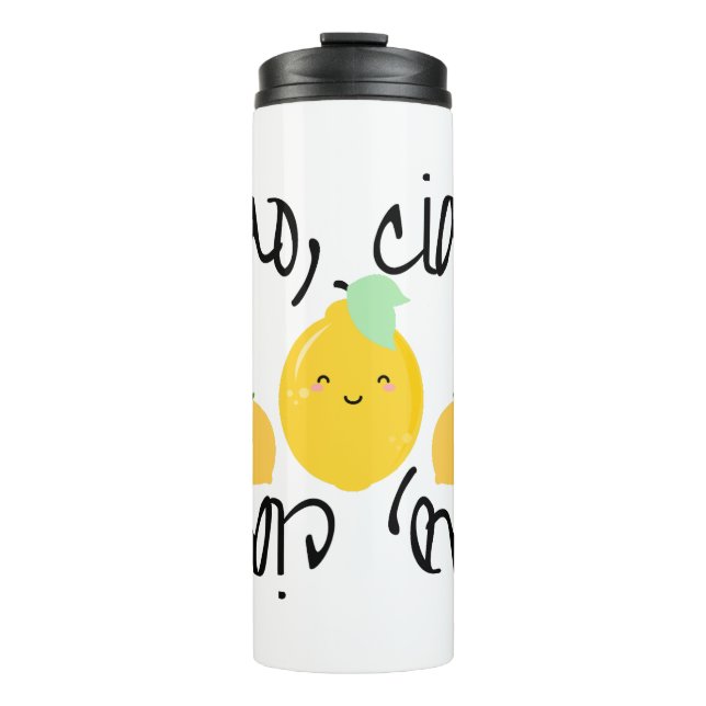 Garrafa Térmica Tchau, Tchau! [com limão (limoni)] (Frente)