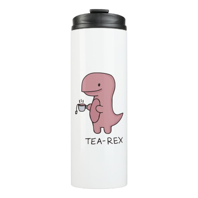 Garrafa Térmica Tea-Rex, Dinossauro Bonito, T-rex Engraçado (Frente)