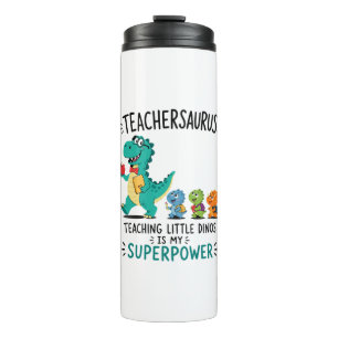 Garrafa Térmica Teachersaurus humor de professor com pequenos dino