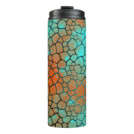 Garrafa Térmica Teal and Orange Dragon Scale Thermal Tumbler