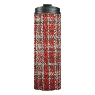 Garrafa Térmica Tecido Vermelho Tartan: Fundo Texturizado