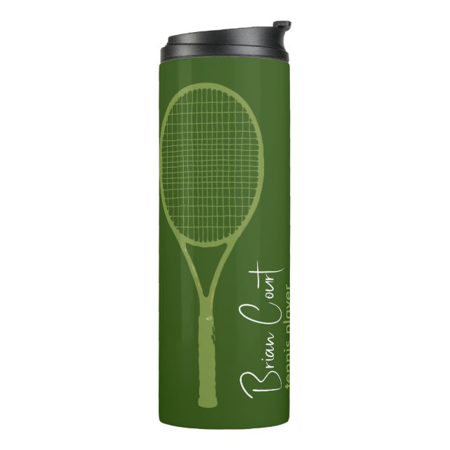 Garrafa Térmica Tênis Racquet Personalizado Verde (Giro à esquerda)