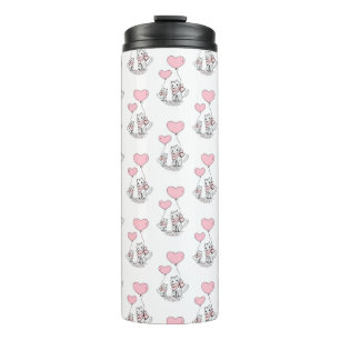 Garrafa Térmica Térmica Caneca Gato Gatinho Corações Rosa