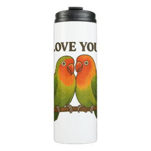 Garrafa Térmica Térmica de Lovebirds Para Sempre