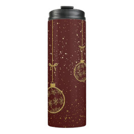 Garrafa Térmica Térmica de Natal Adorno Vermelho e Dourado