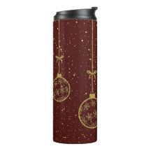 Térmica de Natal Adorno Vermelho e Dourado