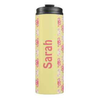 Garrafa Térmica Térmica personalizada de flor retrô