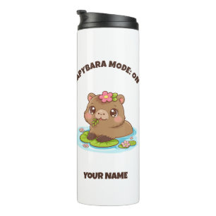 Garrafa Térmica Térmica Personalizada Modo Capivara Kawaii Fofa