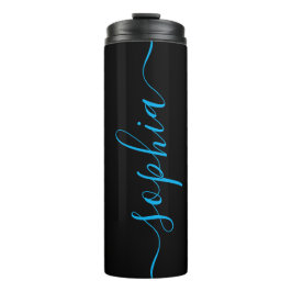 Garrafa Térmica Térmica Preta com Nome em Azul Personalizado Canec
