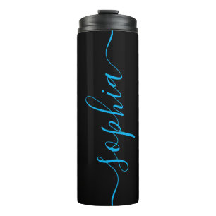 Garrafa Térmica Térmica Preta com Nome em Azul Personalizado Canec