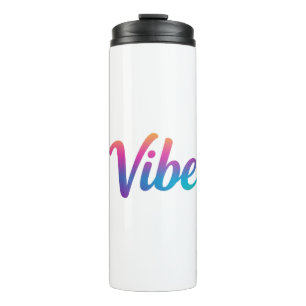 Garrafa Térmica Térmica Vibe Gradiente Arco-íris Rótulo Tumbler