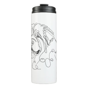 Garrafa Térmica Terra Nova Desenhada à Mão em Arte de Linha Minima