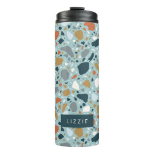 Garrafa Térmica Terrazzo Em Azul