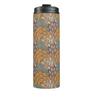 Garrafa Térmica Teste padrão abstrato da pena do pavão