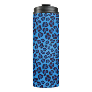 Garrafa Térmica teste padrão azul da textura do leopardo
