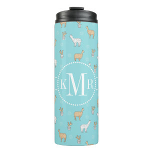 Garrafa Térmica Teste padrão bonito do cacto do lama da alpaca