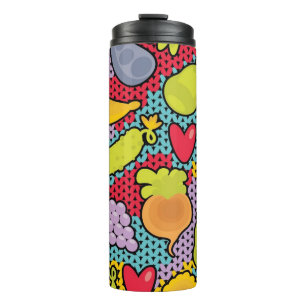 Garrafa Térmica Teste padrão com frutas e legumes