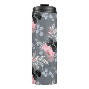 Garrafa Térmica Teste padrão cor-de-rosa dos rosas