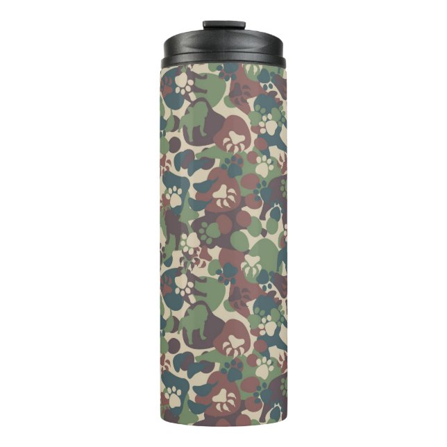 Garrafa Térmica Teste padrão da camuflagem do cão (Frente)