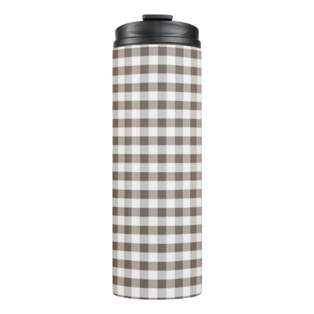 Garrafa Térmica Teste padrão de pano de mesa de Brown (Frente)